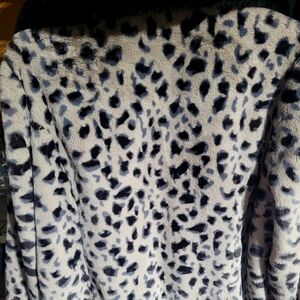 Snow leopard fake fur coat